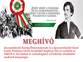 Meghívó a március 15-i ünnepségre