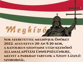 Meghívó államalapítási ünnepségünkre